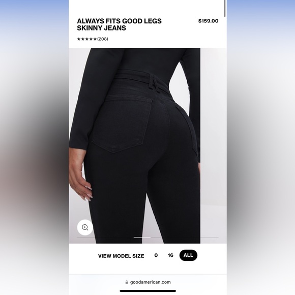 Always Fits Good Legs Skinny Jeans - Good American - Size 00-4 - Picture 5 of 9